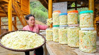 Harvesting Cabbage in the Garden Making LongTerm Storage Pickles  Cooking  Animal care [upl. by Lenore]