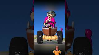 Scary Teacher 3D vs Squid Game Trying Monster Boat Flying Challenge with Balloon Mask and Bicycle [upl. by Hterrag]