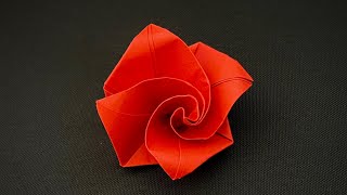 einfache Origami Rose falten 🌹 Origami Rose easy 🌹 DIY Origami Tutorial [upl. by Einalem191]