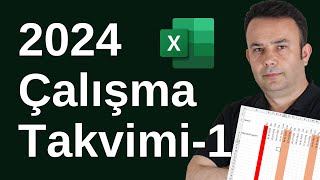 2024 Çalışma Takvimini Excelde Oluşturmak 1 Örnek  917video  Ömer BAĞCI [upl. by Akvir]