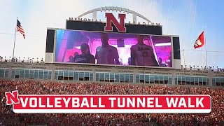 Huskers Volleyball Does the Tunnel Walk at Memorial Stadium  Volleyball Day in Nebraska [upl. by Turner159]