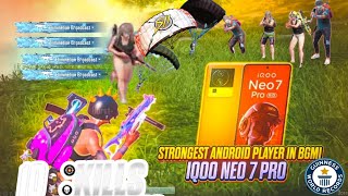 FASTES ANDROID PLAYER IN BGMI  IQOO NEO 7 PRO SMOOTH  90FPS BGMI 2024 [upl. by Suirrad]