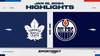 NHL Highlights  Maple Leafs vs Oilers  January 16 2024 [upl. by Audrit801]