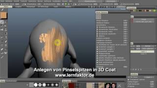 Anlegen von Pinselspitzen in 3D Coat Deutsch [upl. by Dobb]