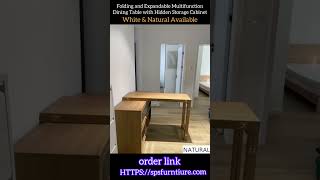 folding and expandable dining table with hidden chairs storage cabinet spacesaving furniture [upl. by Ellimac207]