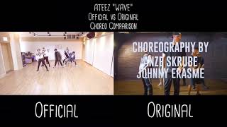 ATEEZ “WAVE” Official vs Original Choreography Comparison [upl. by Ojyram]