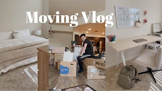 MOVING VLOG  Moving into our first apartment empty apartment tour unpacking amp organizing [upl. by Weinrich]