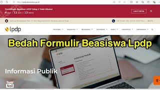 Bedah Isi Formulir Pendaftaran Beasiswa LPDP [upl. by Caroline354]