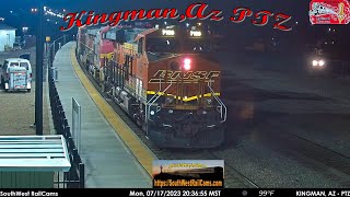 Kingman AZ  BNSF Seligman Sub MP 5165  PTZ  SouthWest RailCams LIVE [upl. by Aysahc614]