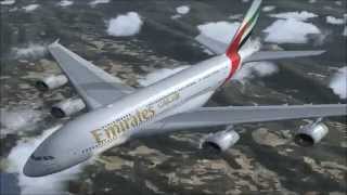 Flight Simulator X  Vol DubaïParis en Airbus A380800 Emirates  FSX HD [upl. by Zingale]