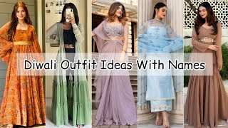 Diwali outfit ideas with nameDiwali dress for girls womenFestive outfitsDiwali dress collection [upl. by Lasser967]