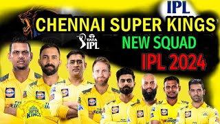 IPL 2024 Chennai Super Kings New Squad  Chennai Team Players List 2024  CSK Team 2024 [upl. by Airamalegna]