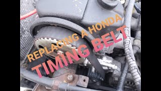 8895 Honda Civic Timing Belt Replacement Overview [upl. by Enoid]