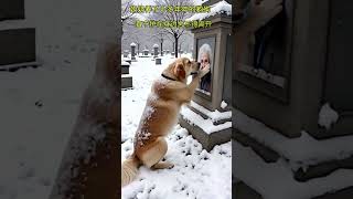 A touching scene the golden retriever has been guarding the old lady sitting there and reluctant [upl. by Gem]