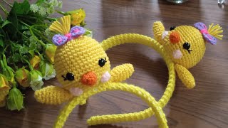 🔴 Diadema Pollito amigurumi tejido a crochet ‼️ Tejiendo con Hilda Rosa 🔔 [upl. by Llemej]