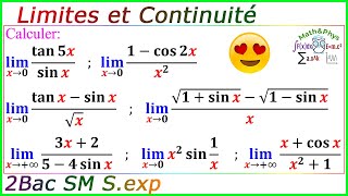 Limite fonctions trigonométriques  Limites et Continuité  2 Bac SM Sexp  Exercice 65 [upl. by Rrats]