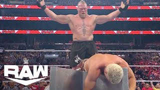 Brock Lesnar BETRAYS AND DESTROYS Cody Rhodes  WWE Raw Highlights 4323  WWE on USA [upl. by Man]