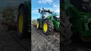 JOHN DEERE 6R 120 οργωνει κτημα πού καλλιεργήθηκαν σιτηρα farming agriculture plowing johndeere [upl. by Candyce]