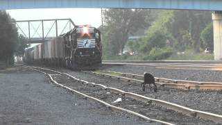 Norfolk Southern 5660 amp 5816 Leetsdale PA local train waiting for a signal 63014 00006 [upl. by Anad]