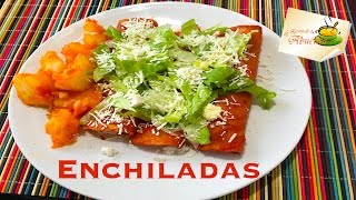 Enchiladas rojas con papas receta super rica y facilisima [upl. by Lemmie]