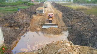 Ultimate Episode Finals​ Of Construction New Road Foundation Processing By Komatsu Dozer Dump Trucks [upl. by Tay]