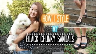 How I Style Black Chunky Sandals [upl. by Yderf]