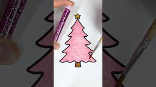 Pink Christmas Tree 💖🎄✨ glitter glitterart colorfulcreativekids pink christmas color [upl. by Sarah]