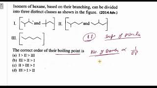 Isomers of hexane based on their branching can be divided into three distinct classes as shown in [upl. by Acenahs]