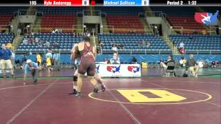 Fargo 2012 195 Round 1 Kyle Anderegg Oregon vs Michael Sullivan Maryland [upl. by Nonnaihr]