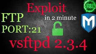 how to hack test exploit vsftpd 234 on kali linux port 21 [upl. by Nostets]