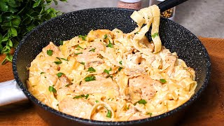 Ich habe noch nie so leckere Pasta gegessen Hühnchen Fettuccine Alfredo Rezept [upl. by Llevert]