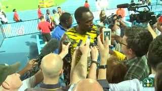 IAAF World Relays 2015  Usain Bolt losses to Gatlin amp Team USA  4x100m Mens Final  His reactions [upl. by Eiramnna]