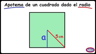 Apotema de un cuadrado conocido el radio [upl. by White167]