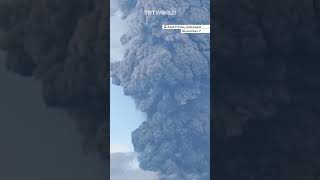 Massive volcanic eruption in Indonesia sends ash tower five miles high [upl. by Desmond]