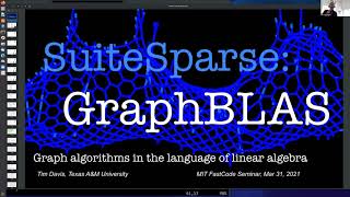 SuiteSparseGraphBLAS MIT CSAIL FastCode Seminar Tim Davis Mar 31 2021 [upl. by Violette48]