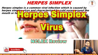 Herpes Simplex Virus  NCLEX REVIEW  Types  Causes  Complications  Treatment  Prevention [upl. by Annaihr]