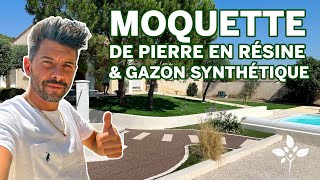 Moquette de pierre et gazon synthétique  Rénovation de jardin 🌱 [upl. by Perlman]