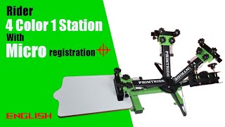 Rider 4 Color 1 Station Screen Printing Machine With Micro Registration  Rider 20 English [upl. by Gaulin495]