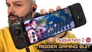 Nubia Neo 2 5G  Trigger Gaming Suite  Gamepad  Gaming Earphones  Finger Sleeves [upl. by Neeruam942]