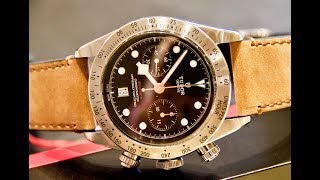 Baselworld 2017 Release Tudor Heritage Black Bay Chrono [upl. by Nirred]