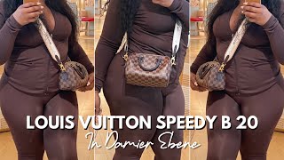 New Louis Vuitton Speedy B 20 in Damier Ebene  Unboxing  Mod Shots  What Fits [upl. by Quiteri]