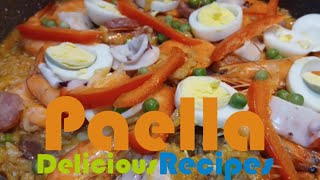 Paella Filipino style recipe  Clarilyn Vlogs [upl. by Nyrhtakyram]