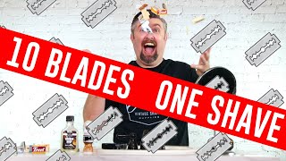 10 Blades One Epic Shave Part 2 Which Double Edge Razor Blade is Best [upl. by Eerok]