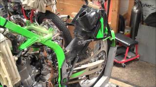 9902 KX250 Shock Removal amp Install [upl. by Uhayile882]