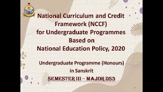 UG Honours Sanskrit  Sem III  National Curriculum amp Credit Framework  National Education Policy [upl. by Alded]