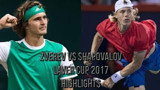 Alexander Zverev Vs Denis Shapovalov  Laver Cup 2017 Highlights HD [upl. by Irab]