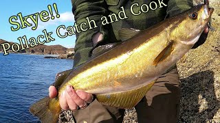 Skye  Shore fishing  Pollack  Catch and Cook  Wild camping [upl. by Yeliac]