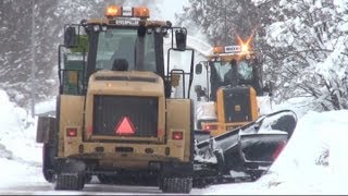 Svedala Arbrå Snowblower and YPV Iceripper blade with Sideplough in work on JCB 426E amp Cat 962H [upl. by Haldas487]