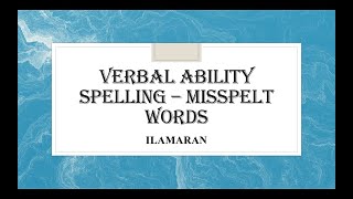 Verbal Ability  Class 11amp12 [upl. by Moor]