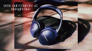 Unboxing Bose Quietcomfort 45 Headphones  Midnight Blue [upl. by Hcirdeirf]